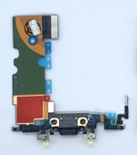 для iPhone 8 - нижний шлейф зарядки черный OEM